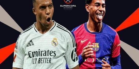 موعد مباراة ريال مدريد وبرشلونة في نهائي كأس السوبر الإسباني - عرب فايف