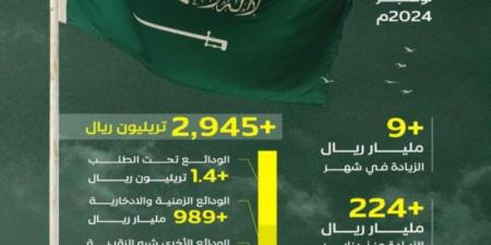 السيولة في الاقتصاد السعودي تنمو خلال عام بأكثر من 275 مليار ريال بنهاية نوفمبر 2024م - عرب فايف