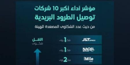 هيئة النقل تصدر مؤشر أداء أكبر 10 شركات لتوصيل الطرود البريدية من حيث عدد الشكاوى - عرب فايف