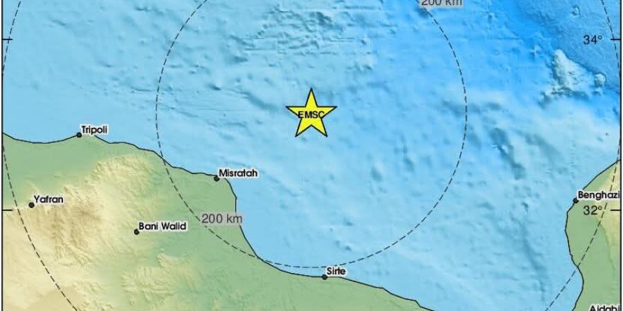 هزة أرضية بقوة 4.2 درجة تضرب شمال شرق مصراتة - عرب فايف