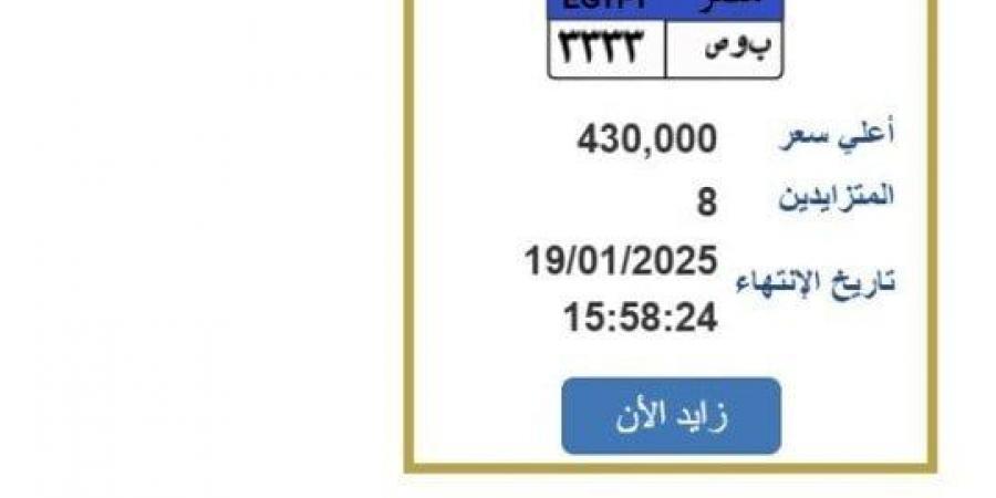 رقمها «ب و ص 3333».. التزايد على لوحة سيارة مميزة ينتهي بعد ساعات - عرب فايف