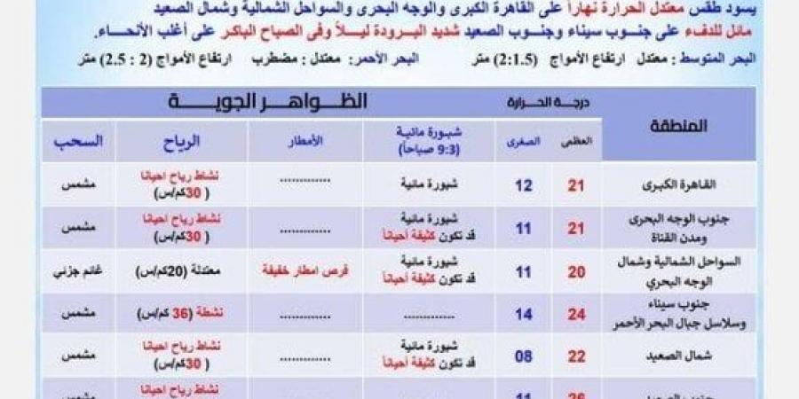 3 ظواهر جوية تضرب البلاد.. حالة الطقس غدا الجمعة 31 يناير 2025 - عرب فايف