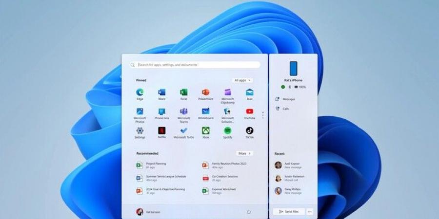 Windows 11 يدمج هاتف آيفون في قائمة ابدأ لنقل الملفات والرسائل والمزيد - عرب فايف