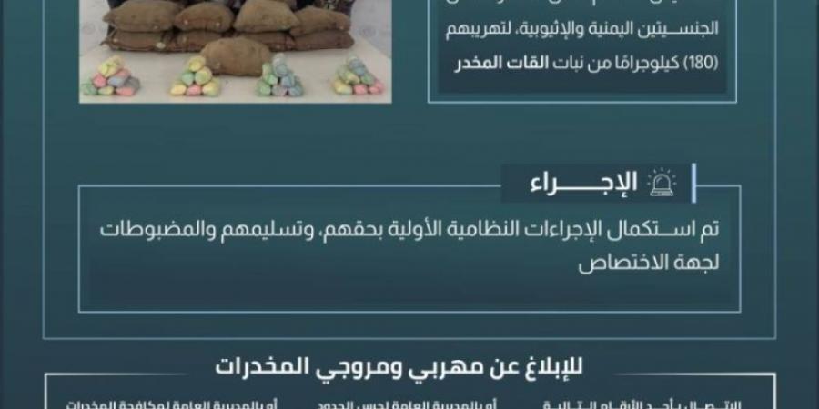 حرس الحدود بعسير يقبض على 10 مخالفين لنظام أمن الحدود لتهريبهم 180 كلجم من نبات القات المخدر - عرب فايف