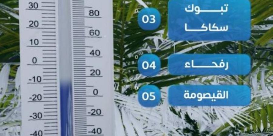 طريف تسجل أدنى درجة حرارة في المملكة بواقع (-1 °C) - عرب فايف